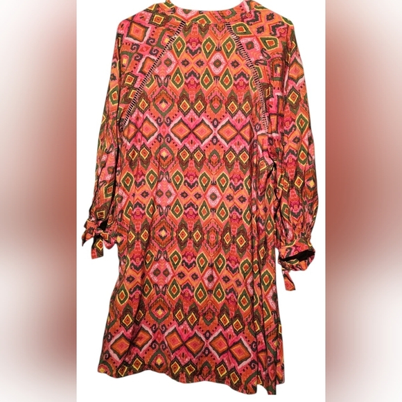 Dress Forum EUC Vibrant Geometric Print Small Oversized PTP 21 - Picture 5 of 5